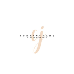 C J CJ Initial handwriting and signature logo design with circle. Beautiful design handwritten logo for fashion, team, wedding, luxury logo.