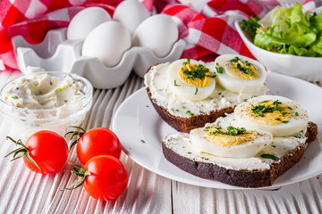 delicious and nutritious cheese and boiled egg sandwich