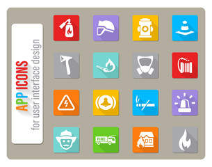 fire brigade icon set