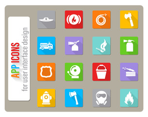 fire brigade icon set