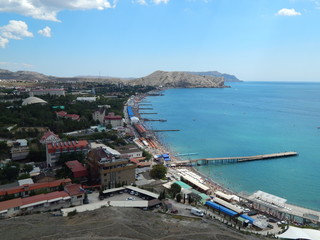 sea view from the fortress, beach, pier, sunny, sea, ocean, bay