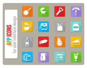 Food and kitchen simply icons