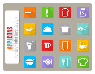 Food and kitchen simply icons