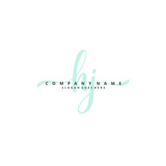 Obraz premium H J HJ Initial handwriting and signature logo design with circle. Beautiful design handwritten logo for fashion, team, wedding, luxury logo.