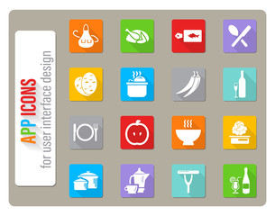 food and kitchen icon set