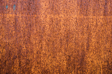 The old iron background is painted yellow, orange, purple, red in with rust and chips