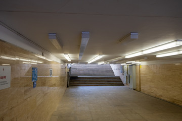 Underground passage for people who want to cross the street in Romania