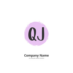 Q J QJ Initial handwriting and signature logo design with circle. Beautiful design handwritten logo for fashion, team, wedding, luxury logo.