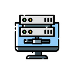 server icon in filled line style. vector illustration for graphic design, website, UI isolated on white background. EPS 10