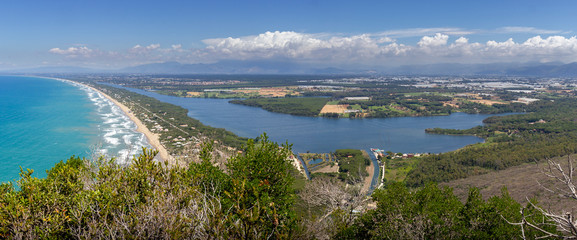 view of the circeo coast from circe peak in circeo national park