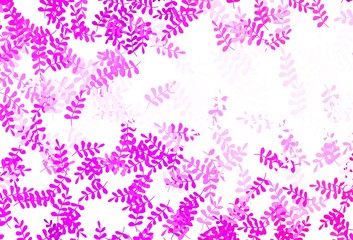 Fototapeta na wymiar Light Pink vector abstract background with leaves.