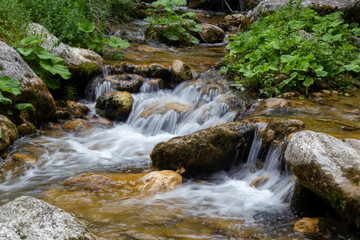 Bard'natore  tuorno waterfall in picentini mountains in Calabritto and Quaglietta italy