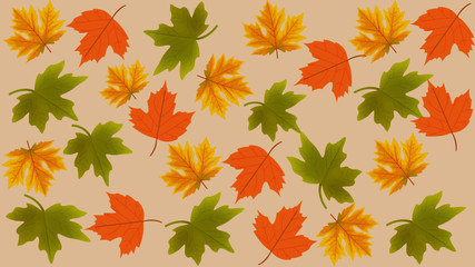 Fototapeta premium Seamless pattern with autumn leaves. Design for wallpaper, gift paper, pattern fills, web page background, autumn greeting cards.