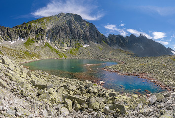 High Tatras - Slovakia - The the look to Capie pleso lake with the peaks Strbsky stit and Satan.