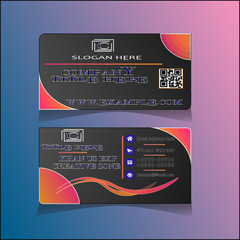 Business card template with modern concept black and red color 