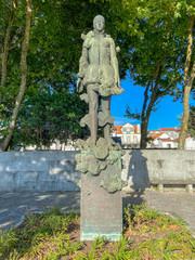 Obraz premium King Sebastian Statue, located at the Largo D. Sebastiao in Esposende, Portugal, was made of cast by the sculptor Lagoa Henriques. It is meant to pay homage to the King D. Sebastian.
