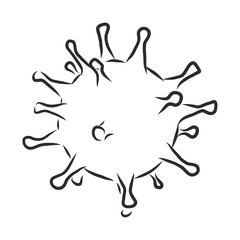 coronavirus virus, vector sketch illustration . epidemic sign