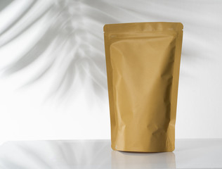 brown paper natural color standing pouch product mockup