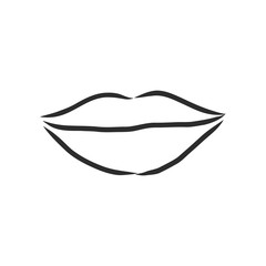 Lips outline thin art female mouths, image for beauty makeup product