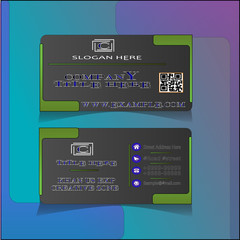 Business card template with modern concept Blue and black color