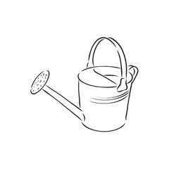 Watering can vector sketch icon isolated on background. Hand drawn