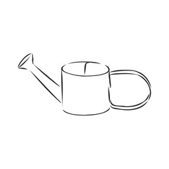 Watering can vector sketch icon isolated on background. Hand drawn