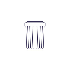Trash bin icon, line vector art