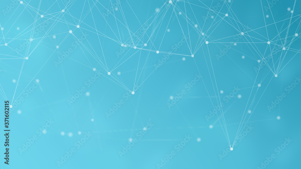 Poster Abstract science digital connection background. polygonal with dots and lines. 3D render