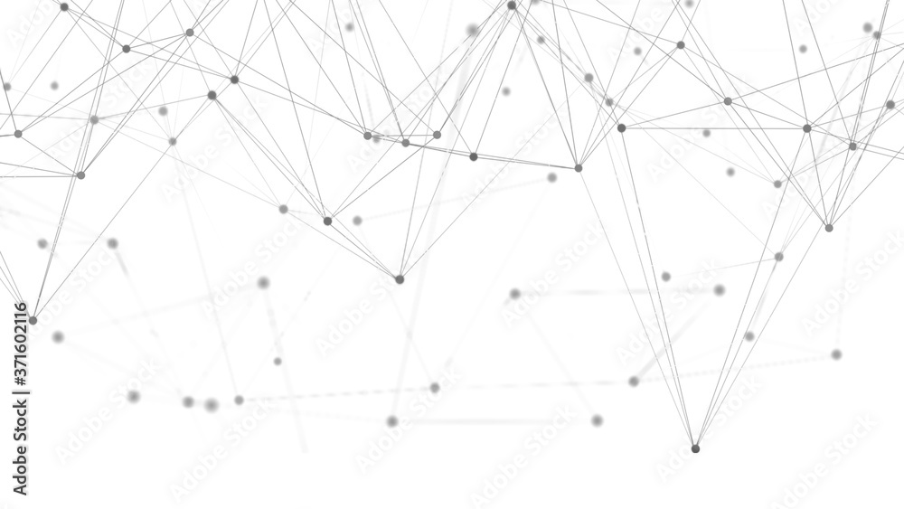 Poster Abstract science digital connection background. polygonal with dots and lines. 3D render