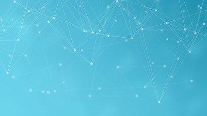 Fototapeta premium Abstract science digital connection background. polygonal with dots and lines. 3D render