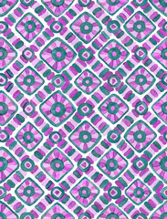 Ethnic African tribal seamless pattern in watercolor