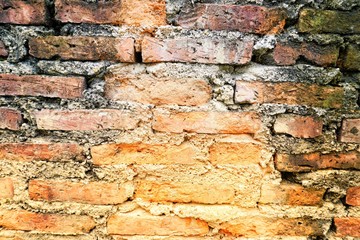 Old red brick wall vintage background pattern