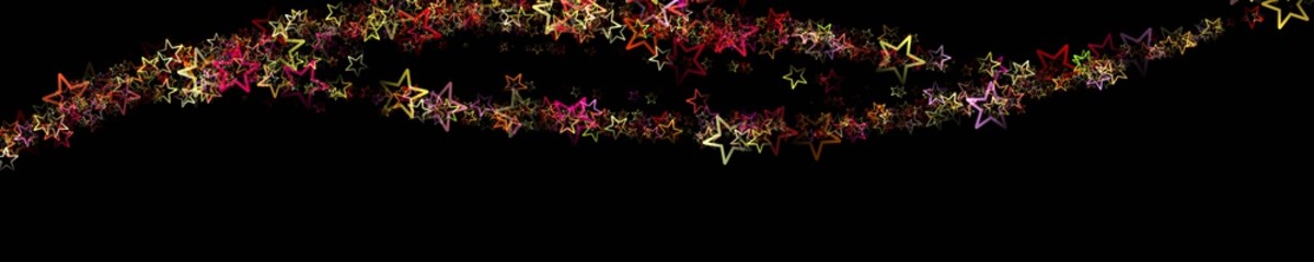 Wonderful christmas panorama design illustration with glowing stars and space for text