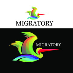 migratory bird logo. international migratory day. illustrator concept logo for migratory bird