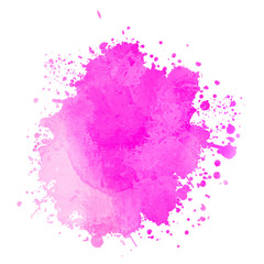Abstract illustration, round shape watercolor stain, isolated