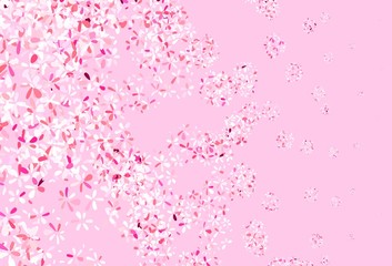 Light Red vector elegant background with leaves.