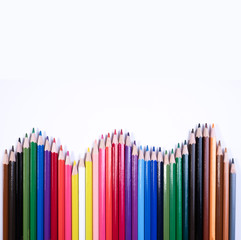 Back to School Concept with Stationery and white background