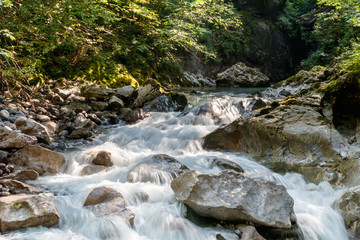 Gebirgsbach, Seisenbergklamm und Weißbach in Weißbach bei Lofer, Austria