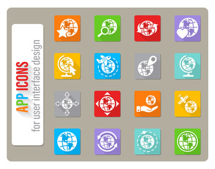 globes icon set