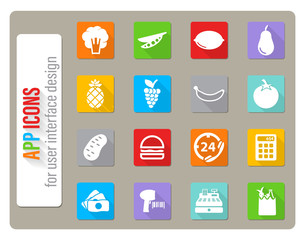Grocery simply icons