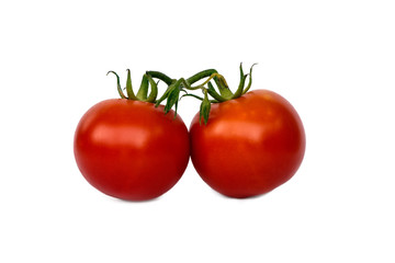 juicy fresh red tomatoes isolated on white background