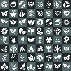 Vector icon set of  nature, leaf