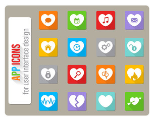 Fototapeta premium Heart simply icons