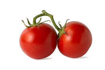 juicy fresh red tomatoes isolated on white background
