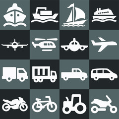 transportation icons set