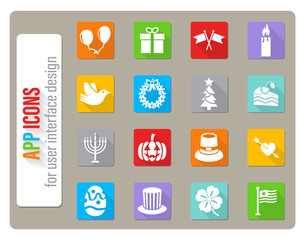 holidays icon set