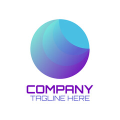 Gradient vector logo with illustration of waves forming a circle