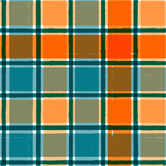 Gingham seamless pattern. watercolor strokes checkered plaid, rustic tartan background, vector. vector summer print