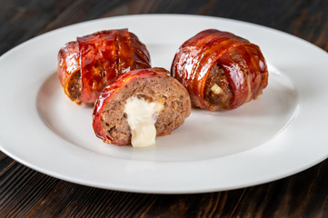 Bacon wrappped meatballs