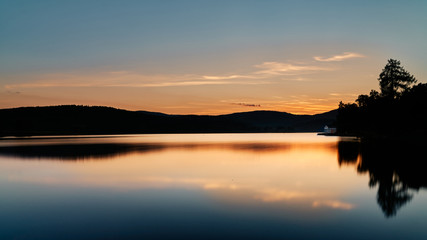 Fototapeta na wymiar Sunset at Bogstadvannnet, Oslo, Norway